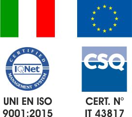 CSQ Certificazione sistemi di gestione per la qualità. Norma UNI EN ISO 9001:2015. 
SA 8000 Social Accountability Certificazione etica. SA 8000